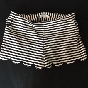 Black and white striped shorts